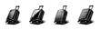 © 11ua - Set of black and white vector suitcase illustrations in retro style with luggage element
