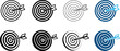 © MSTPIARA - Icon set of colorful and monochrome targets with arrows for precision and accuracy