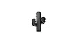 © falikh - A stark, black cactus design against a white backdrop, minimal, symbolic of desert flora