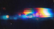 © ale studio  - Abstract dark grunge background with rainbow lens flare light streak and bokeh overlay