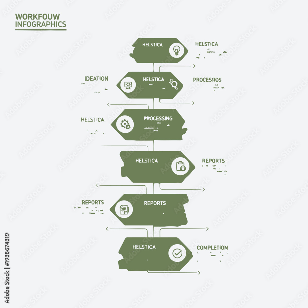 Workflow infographic illustrating a step-by-step process with distinct ...