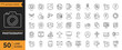 © best icons - A collection of various line icons depicting photography and digital media symbols on a white background.