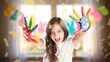 © BillionPhotos.com - Happy small child with hands painted colorful paints