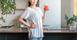 © buritora - Middle-aged Asian woman in sportswear drinking vegetable juice (beauty, nutrition, diet, beautiful skin)