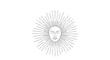 © Santi - Elegant minimalist design of a serene celestial face emanating abstract radiating light rays