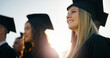 © peopleimages.com - Graduation, happy and group of students with high school goal, achievement or award celebration. Outdoor, scholarship and teenagers with education success for development, growth or study at academy.