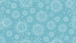 © Faiza - Intricate seamless pattern with white outline drawings of virus and bacteria molecules on a light blue background for medical design.