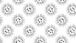 © Faiza - Seamless pattern with spiky virus molecule outlines in black on a white background for medical and scientific research presentations.