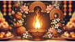 © SNT - Artistic illustration of a glowing traditional oil lamp for festivals and celebrations.