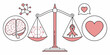 © Mamun - Balancing health factors with science, medicine, and care symbols on a scale