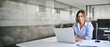 © insta_photos - Busy middle aged business woman using laptop working in corporate office. Smiling mature businesswoman executive at work, professional female company hr or bank manager looking at computer.