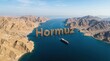 © 5 Grace Media - Conceptual image of the Strait of Hormuz a vital maritime choke point with a large tanker ship.