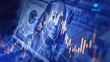 © Miha Creative - American dollars banknotes with financial stock market chart graph for currency exchange and global trade.