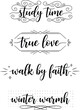 © MDMAHBUBUR - Four elegant black and white calligraphy prints with inspirational phrases.