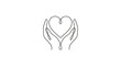 © PNG Stock world  - Heart in Hands Charity Care and Love Concept Icon.