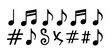 © Sofiqul - A collection of musical notes and symbols including sharps and flats Vector
