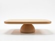 © Ева Поликарпова - A simple wooden table placed on a clean and pure white surface, ideal for still life photography or minimalistic interior design concepts