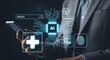 © MDSanaullah - AI healthcare technology on phone screen, digital health interface with medical icons