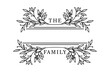 © Dewipuspitasari - Floral wreath family name sign split monogram vector design