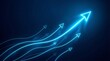 © Zaid Shani - Futuristic glowing arrows vector illustration showing upward motion progress leadership and advancement in business and technology