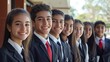 © ProArt - A group of students standing in a line, wearing school uniforms.