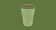 © Singa - Vector eps illustration of a coffee cup with leaf design on a green background