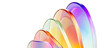 © vpanteon - futuristic geometric structure with iridescent glass 3d rendering abstract modern background. Transparent curved panels with rainbow gradient reflection