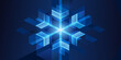 © Apurba - Abstract geometric snowflake design with vibrant blue and white hues