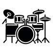 © VARIOUS - Black and white drum set drums musical instrument flat music