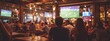 © Ilmi - Lively Crowd Watching Soccer Match on Large Screens in Vibrant Bar Atmosphere
