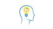 © Khansa505 - Human head with lightbulb inside, symbolizing idea and innovation.