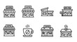 © Anisah - Coffee Shop Icons Set: Cafes, Drive-Thru, Classic Storefronts, Hot Beverage