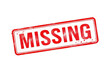 © PNG STORE - A red stamp with the word missing isolated on transparent background