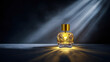 © Igor - Elegant Perfume Bottle with Golden Cap on Dark Background