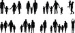 © Sohagh's World - Family Silhouette Collection with Parents and Children Walking, Holding Hands, and Parenting Moments Isolated for Lifestyle Design