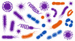 © Qqqr - Various colorful bacteria and microorganisms illustration.
