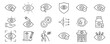 © bouver - Ophthalmology line editable icon set. Contain icons related to medical eye care, optometry, vision correction, and more. Editable stroke. Vector illustration