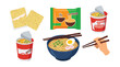 © NORN - Instant Noodle Variety: A vibrant array of instant noodles, packaged and prepared, offers a tempting glimpse into the world of convenient and flavorful culinary delights.