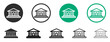 © afsana - City hall building icon set. Community town hall thin line icon set. Government embassy or parliament vector pictogram. Mayor house symbol.