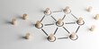 © Shawn Hempel - Abstract concept of social network or team concept from wooden ojects on white background with network structure, selective focus