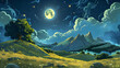 © Svetlana - Yin and yang concept in a stylized landscape blending night sky and daylight scenery