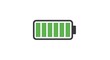 © logitech - A fully charged battery icon showcasing green bars within a black outline
