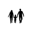 © Super - Silhouette of Family Walking Together Hand in Hand.