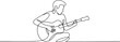 © MstMoushumi - One continuous line drawing of guitarist vector illustration. Guitarist design in simple continuous linear style vector concept.one line vector icon illustration