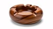 © evisuals - Wooden ashtray with unique design on white background realistic texture