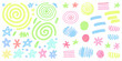 © Bijon - Colorful hand drawn doodles of spirals stars and abstract shapes