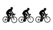 © SILHUETTECHEMBER - A cyclist riding a bicycle in different positions