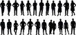 © Layli - People standing silhouettes collection, men women crowd poses set, black isolated human icons, editable shapes, flat vector illustration