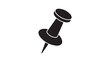 © Png Art - Thumbtack Icon Black Minimal Pushpin Vector for Office Organization, Bulletin Board Notes, Reminder and Planning Symbol