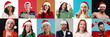 © New Africa - Christmas celebration. Collage with different people in festive mood